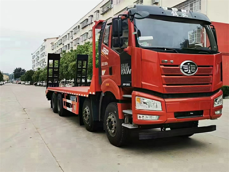 國六解放J6前四后八平板運輸車